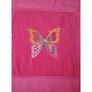 Vintage Johnny Was Embroidered Butterfly Boho Hippie Festival OSFA Pink Indie